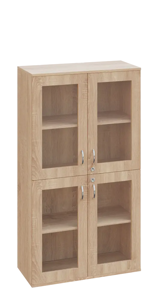 SPO 23 skříň 4-dveřová/ sklo lamino - dub bardolino